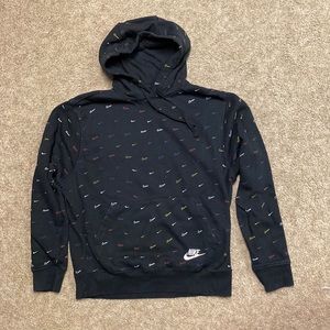 Youth Boys Nike Logo black hoodie sweatshirt size medium EUC